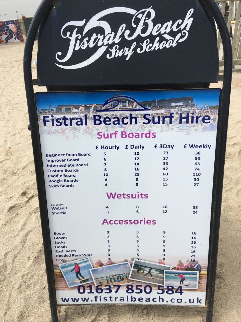 Цены на аренду шезлонгов на пляже Fistral в Ньюквей